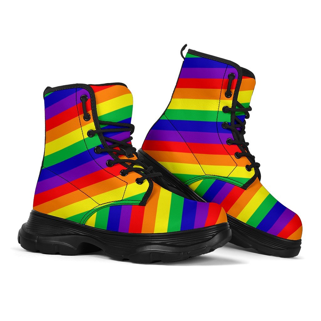 Rainbow Chunky Boots