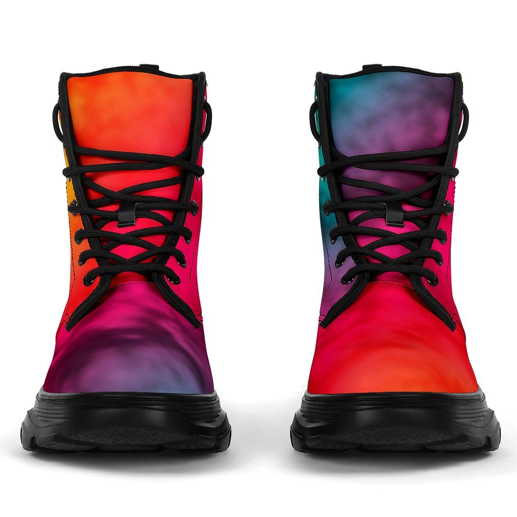 Rainbow Clouds Chunky Boots