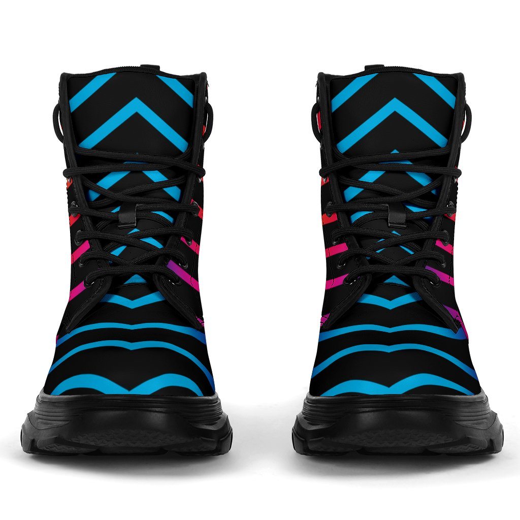Rainbow Lines Chunky Boots