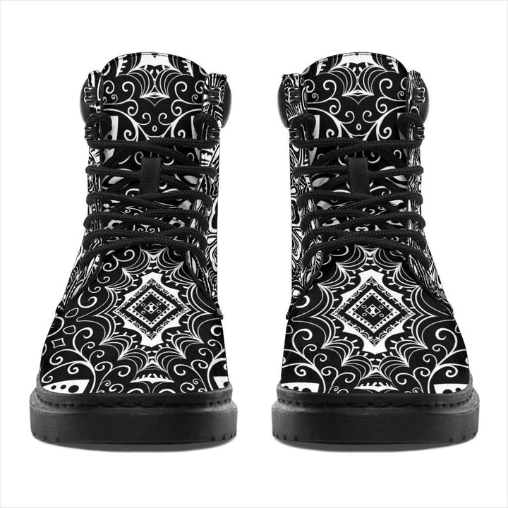 Shoes - Black White Mandala All Weather Boots