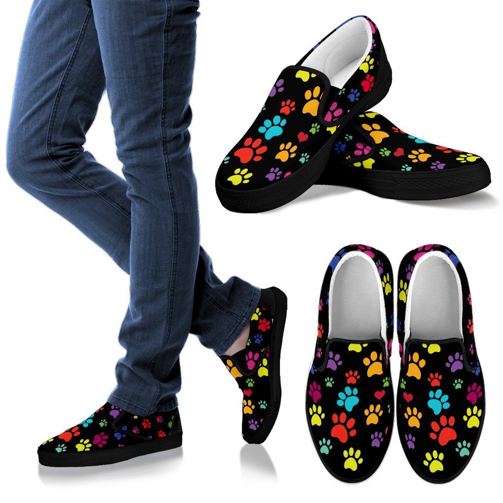 Shoes - Colorful Paws Slip Ons