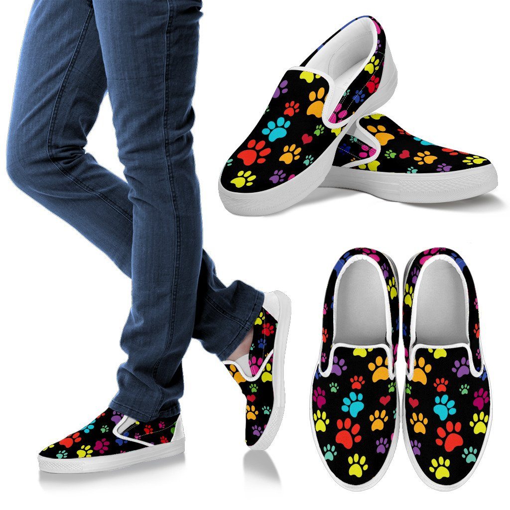 Shoes - Colorful Paws Slip Ons