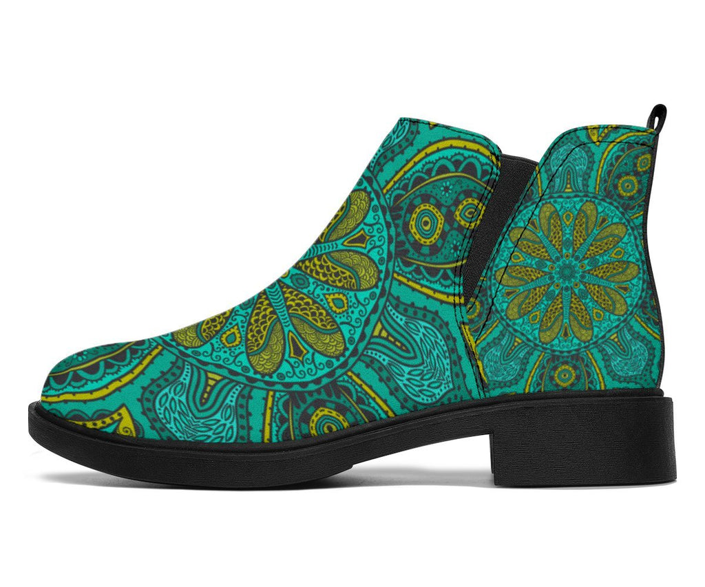 Green Mandala Fashion Boots