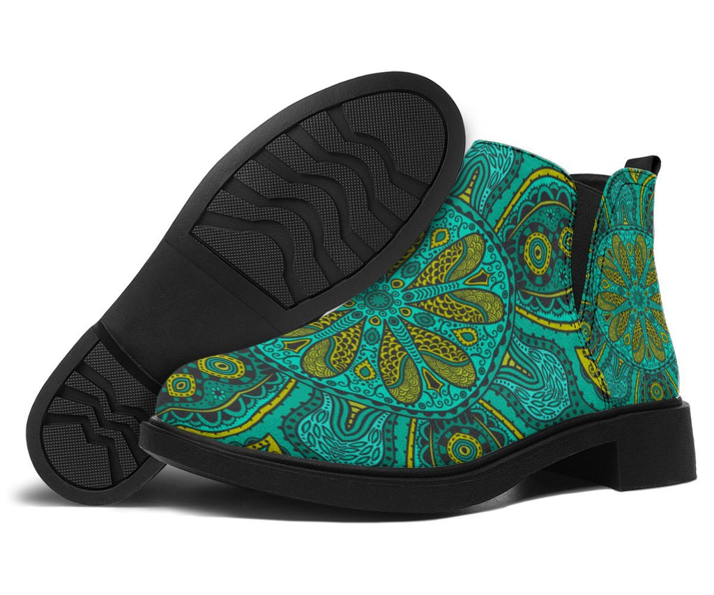 Green Mandala Fashion Boots