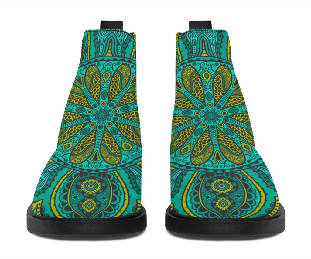 Green Mandala Fashion Boots