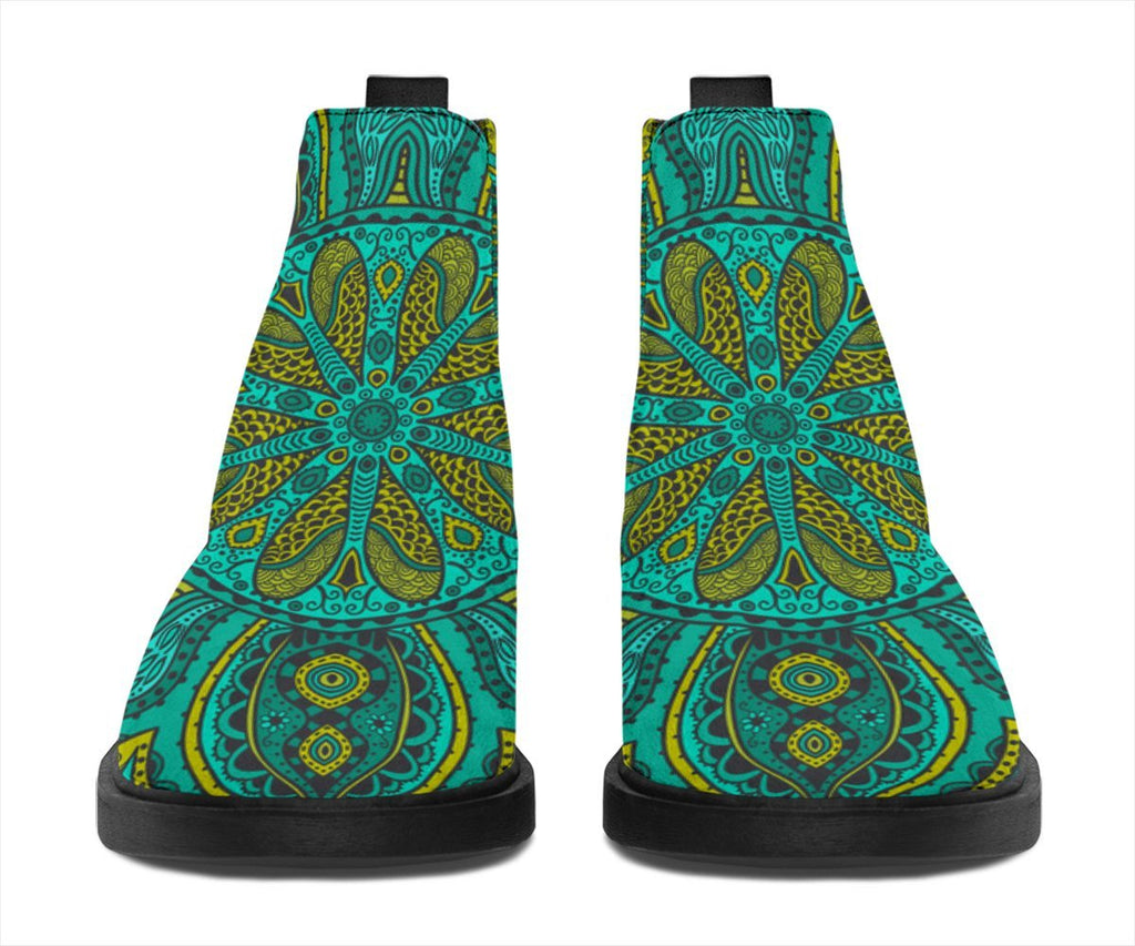 Green Mandala Fashion Boots