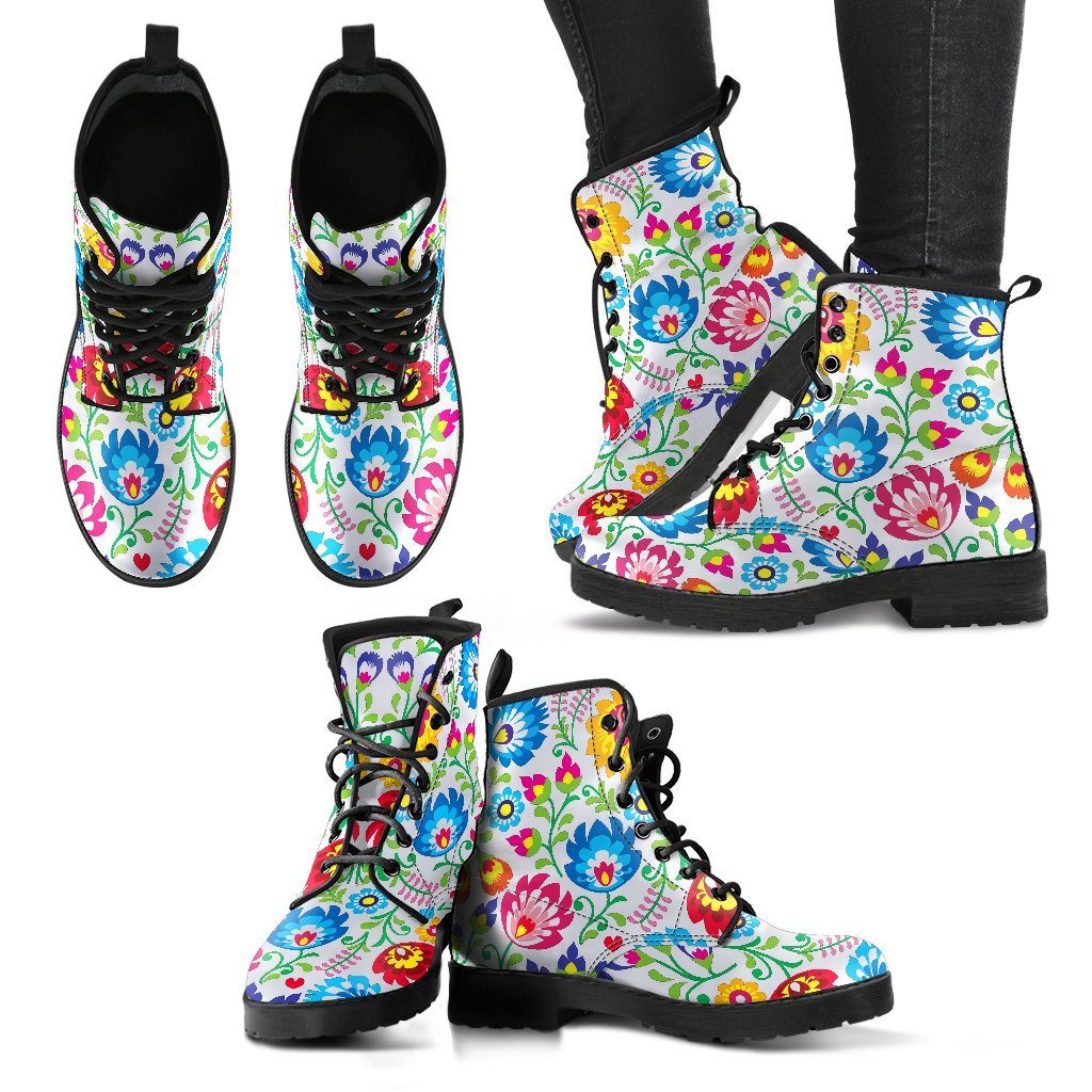 Shoes - White Floral Women's Boots