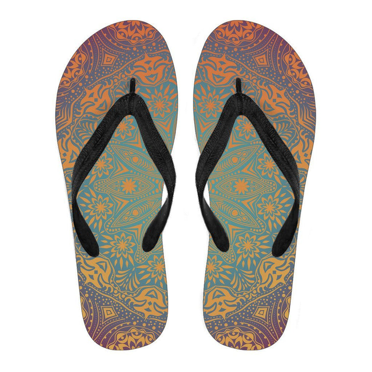 Summer Mandala Flip Flops