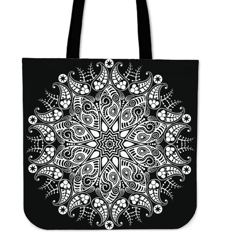 Tote Bag - Black & White Amazing Mandala Tote Beg