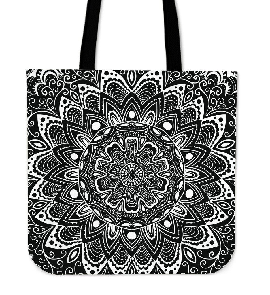 Tote Bag - Black & White Amazing Mandala Tote Beg