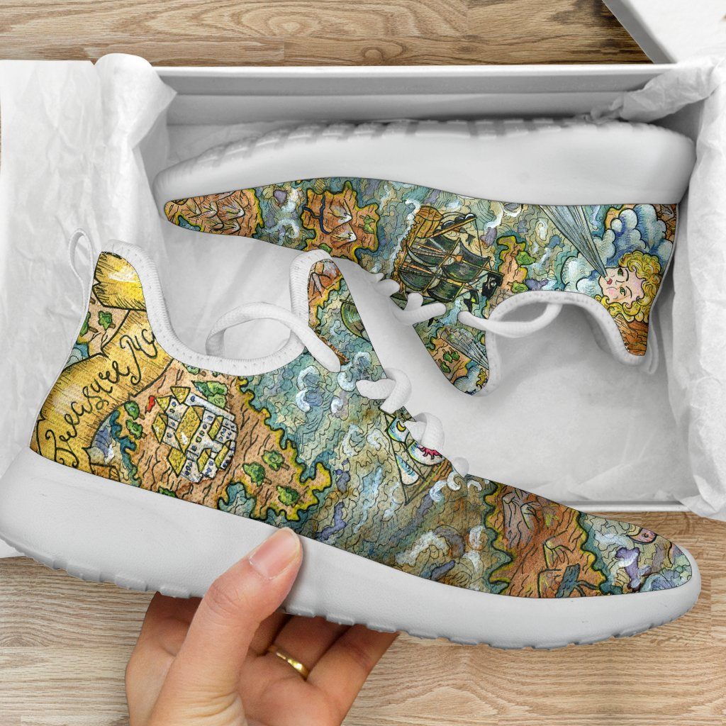 Treasure Map Mesh Knit Sneakers