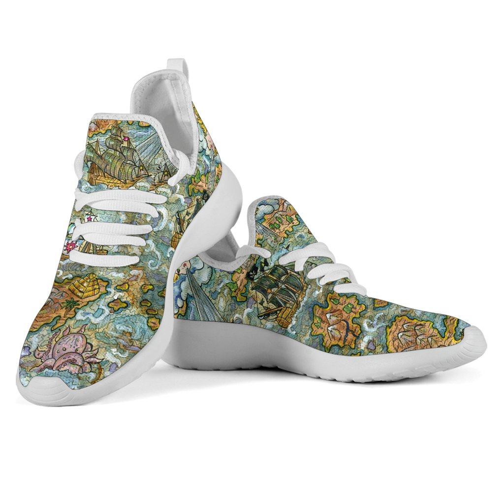 Treasure Map Mesh Knit Sneakers
