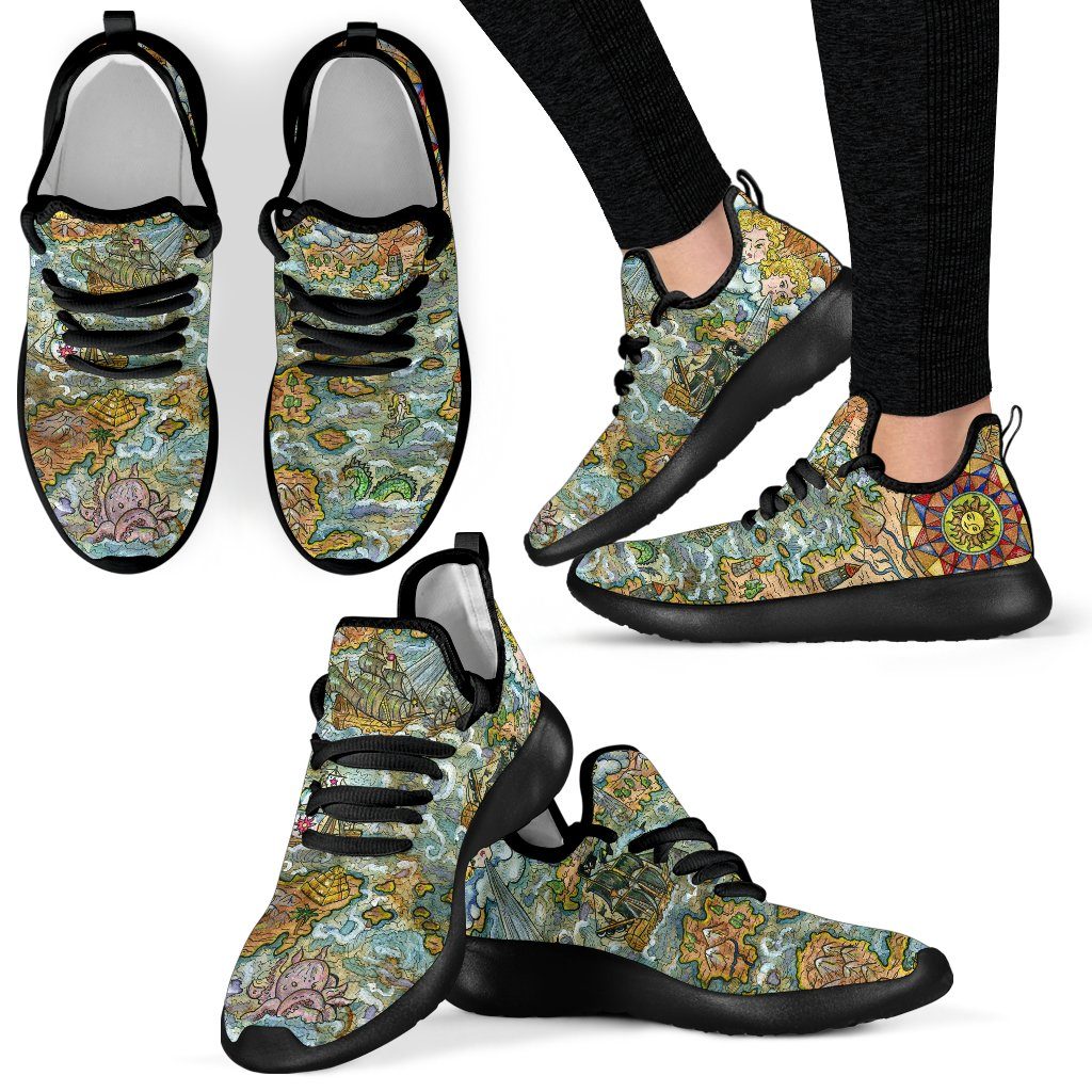 Treasure Map Mesh Knit Sneakers