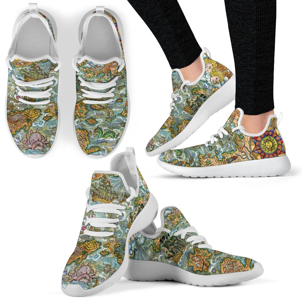 Treasure Map Mesh Knit Sneakers