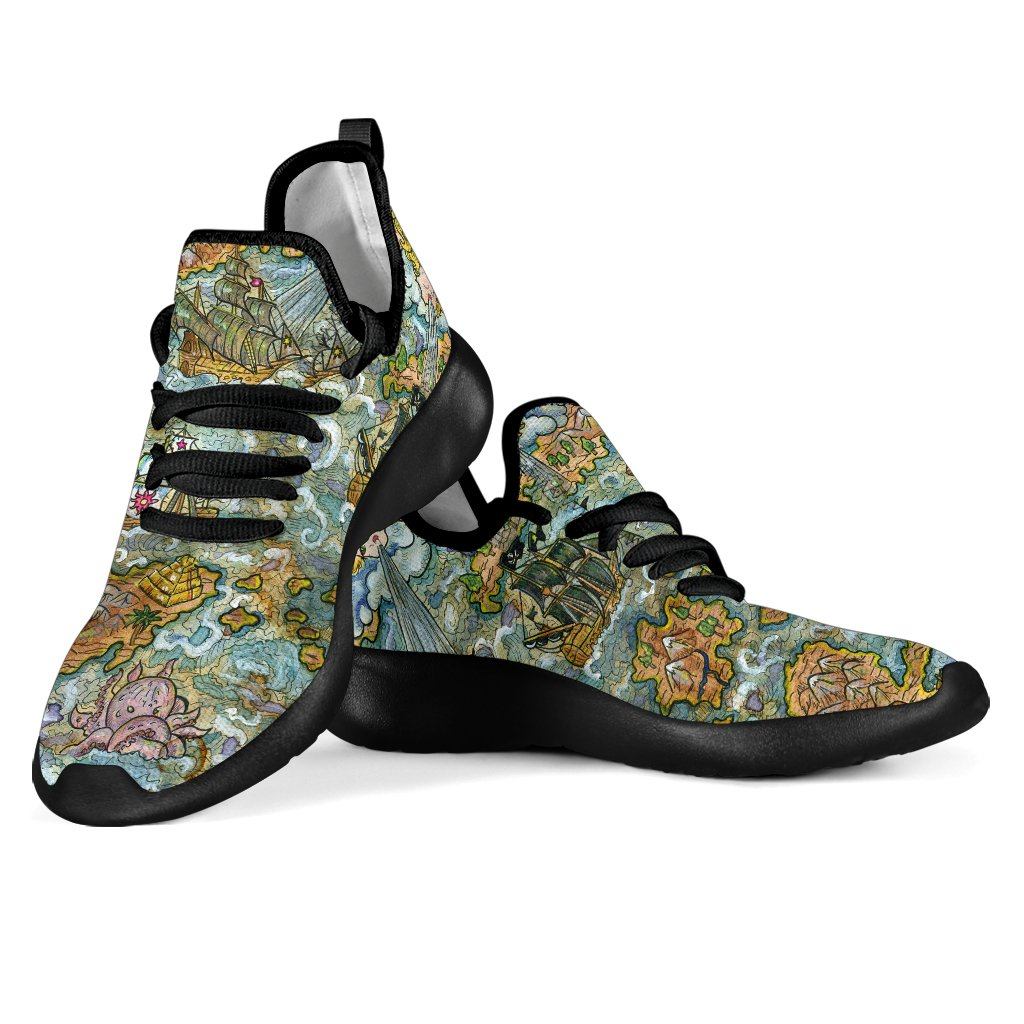 Treasure Map Mesh Knit Sneakers