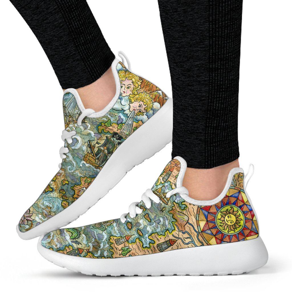 Treasure Map Mesh Knit Sneakers