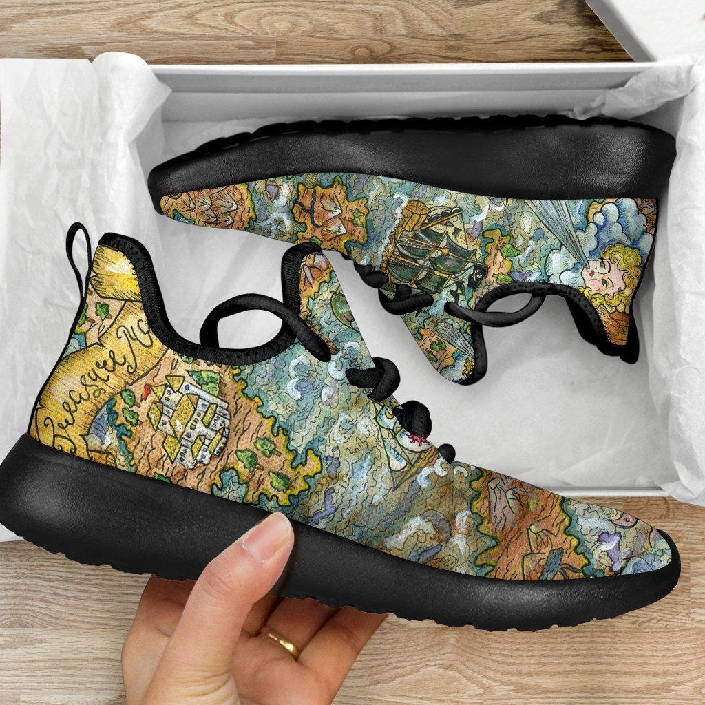 Treasure Map Mesh Knit Sneakers