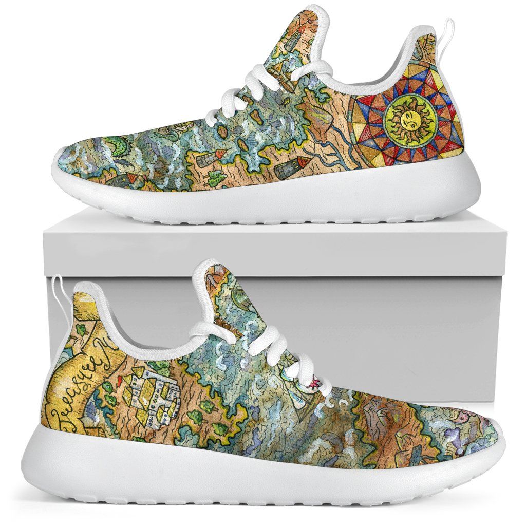 Treasure Map Mesh Knit Sneakers