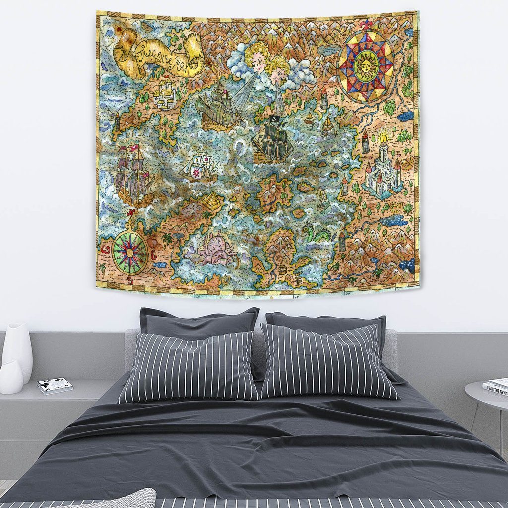 Treasure Map Wall Tapestry