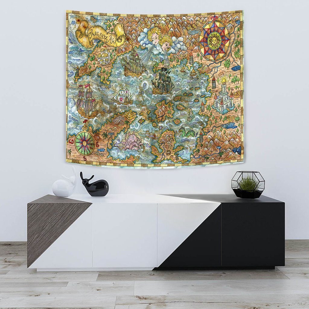 Treasure Map Wall Tapestry