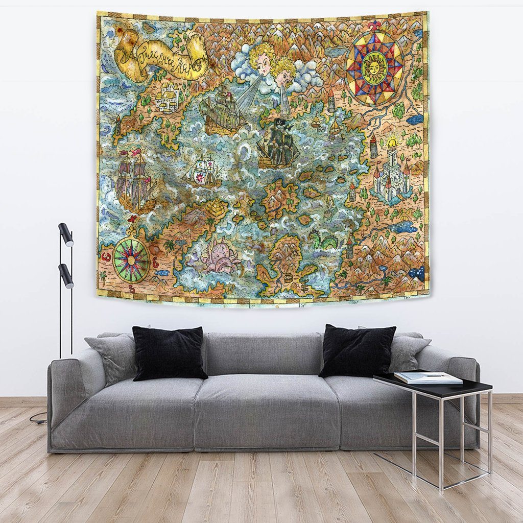 Treasure Map Wall Tapestry