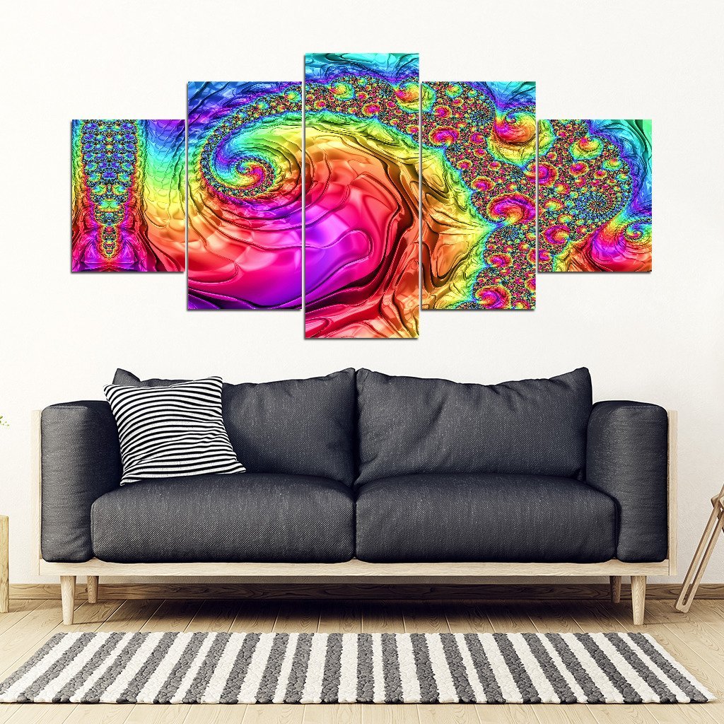 Trippy Rainbow 5 Piece Wall Art