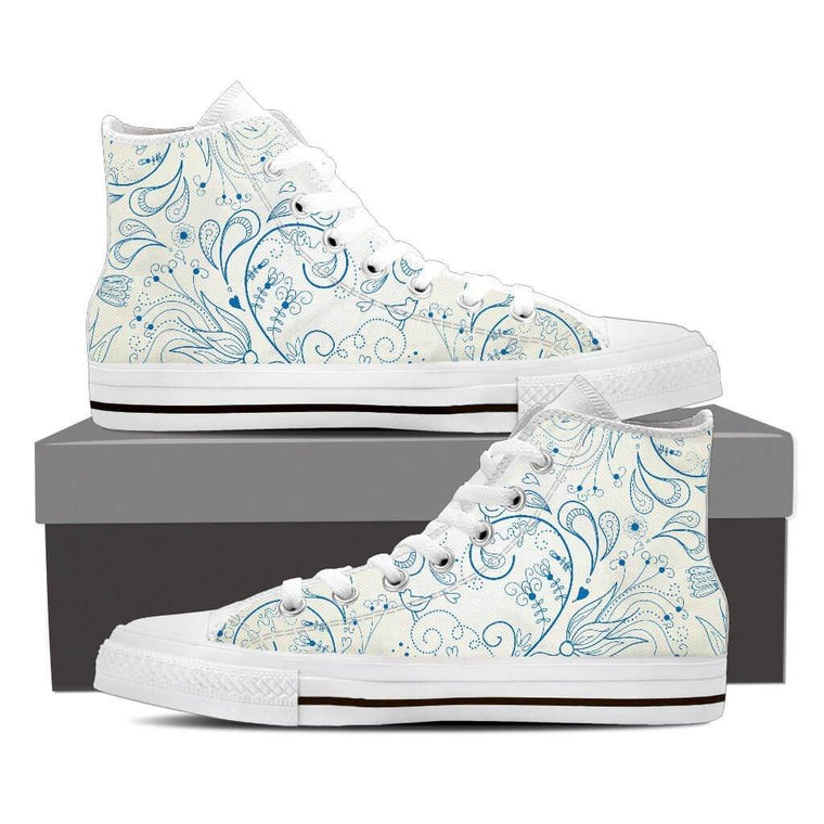 Women High Top Shoes - Blue Bird High Top