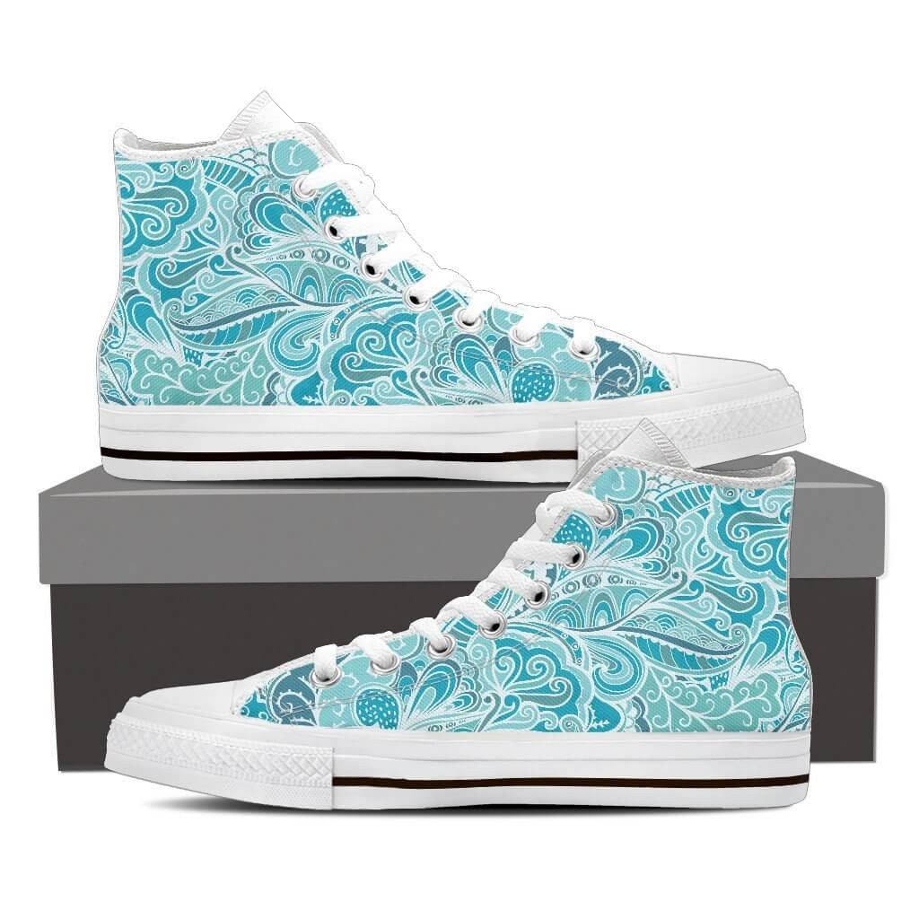 Women High Top Shoes - Calm In Blue High Top