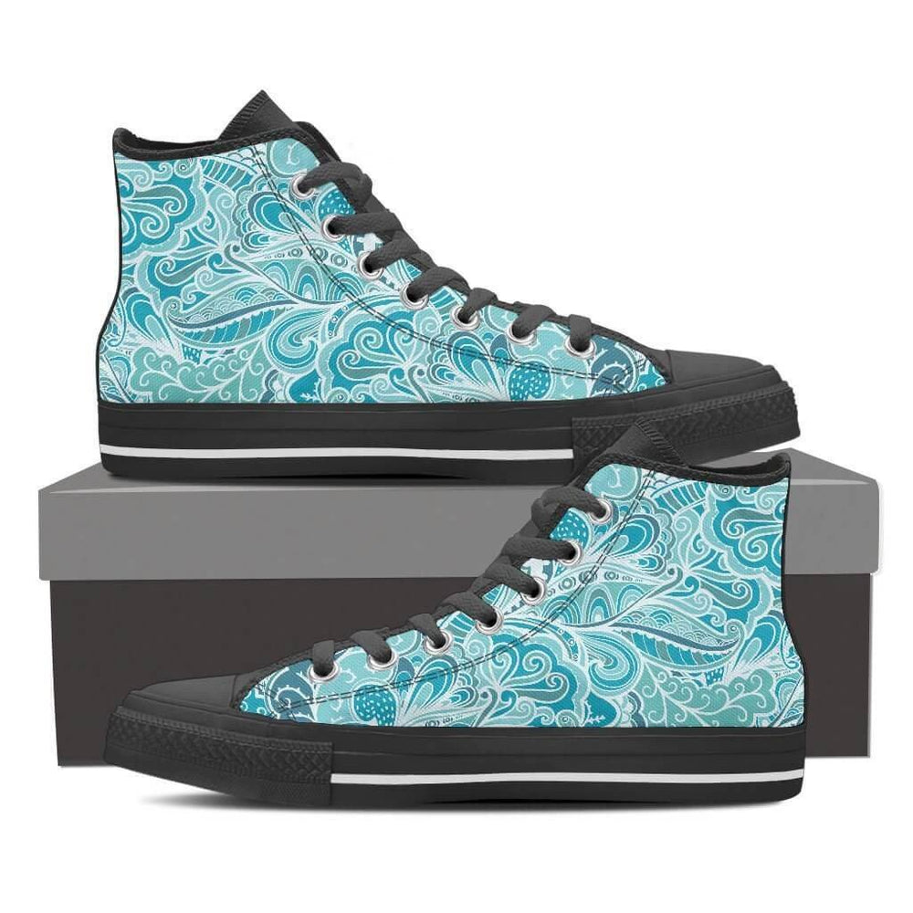 Women High Top Shoes - Calm In Blue High Top