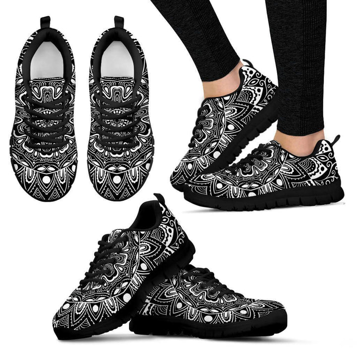 Women Sneakers - Black & White Sneakers