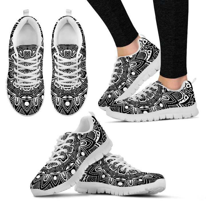 Women Sneakers - Black & White Sneakers