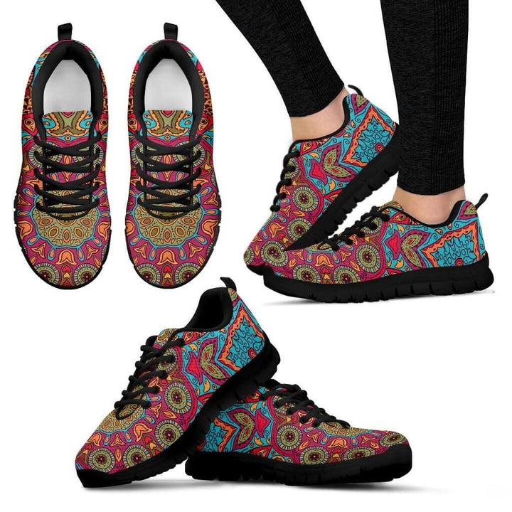 Women Sneakers - Flying Fish Mandala Sneakers
