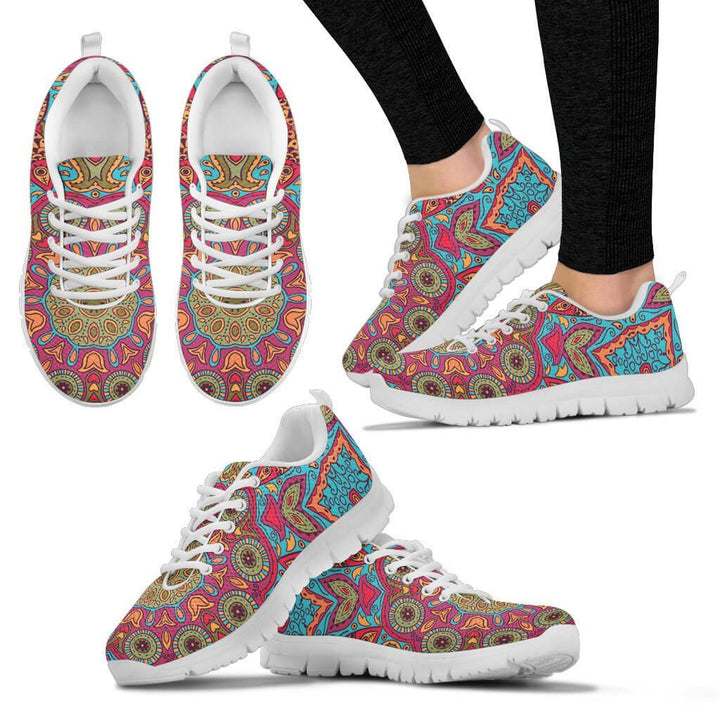 Women Sneakers - Flying Fish Mandala Sneakers