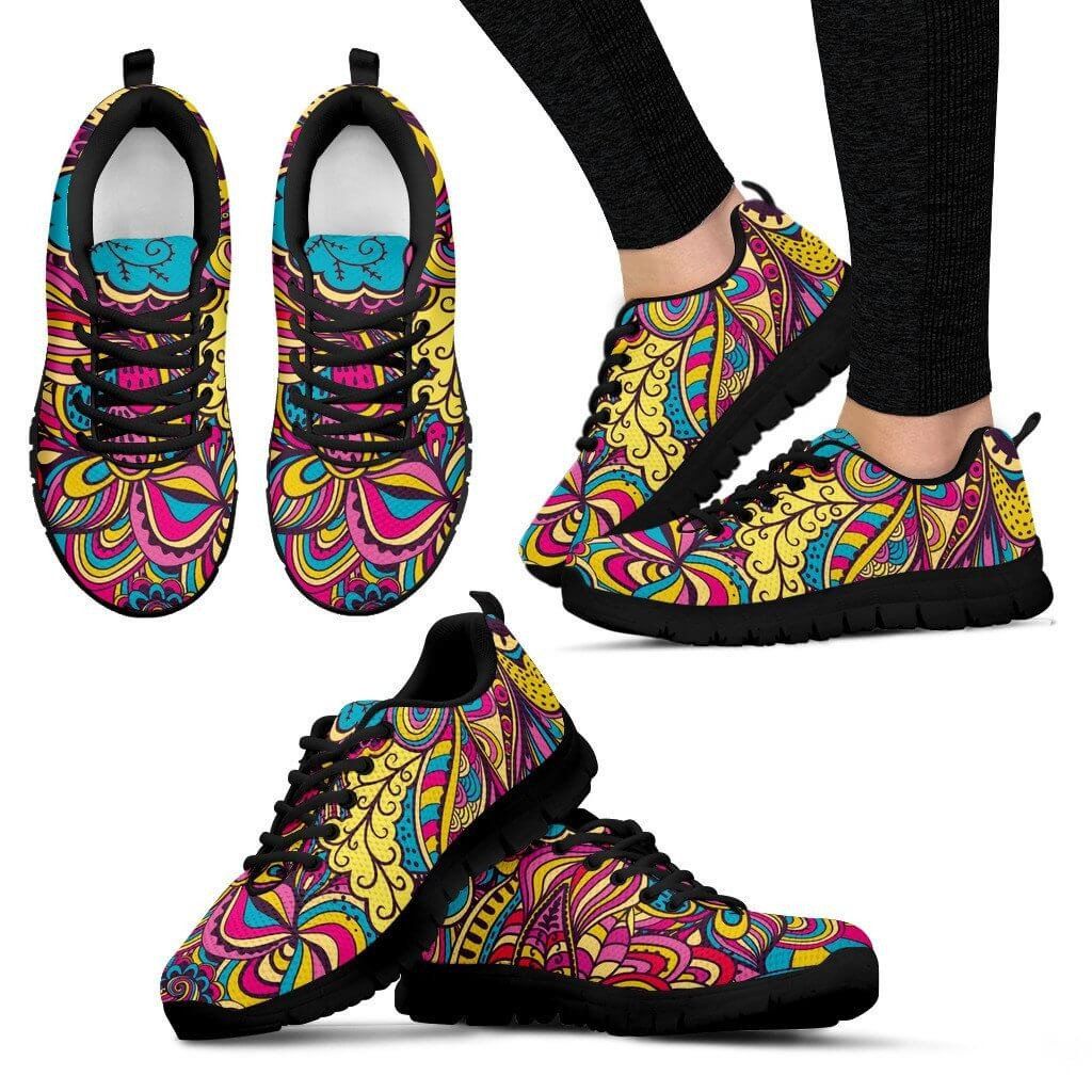 Women Sneakers - Free Your Mind Black Sneakers